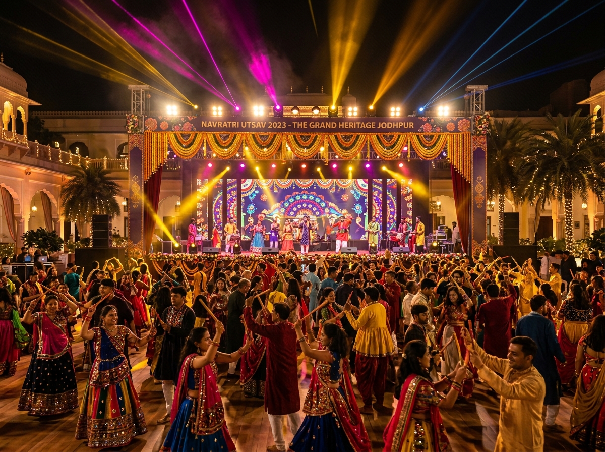 Grand Stage & Festive Lighting Setup